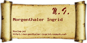 Morgenthaler Ingrid névjegykártya